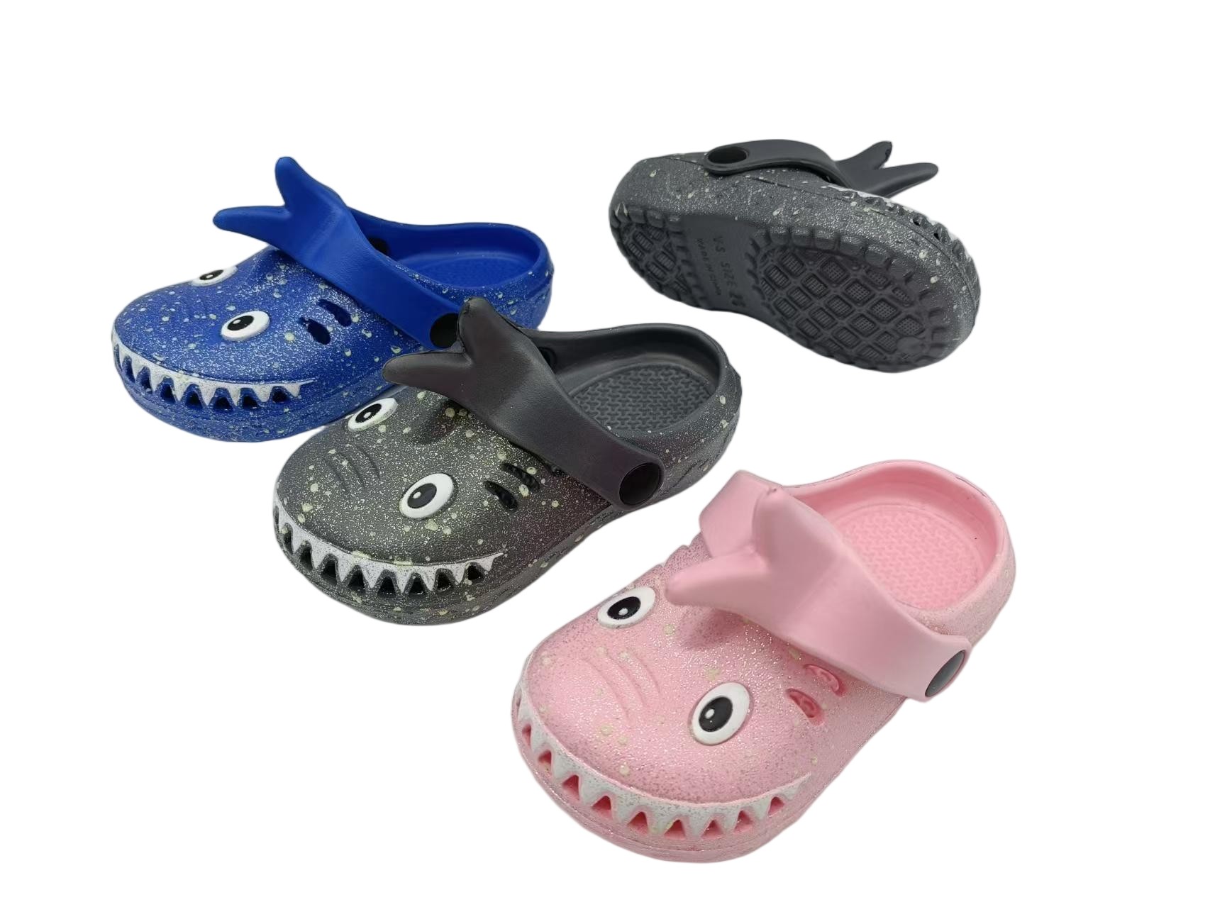 Customized EVA Kids 3D shark Anti Slip Clogs Shoes - TNGX4011-6